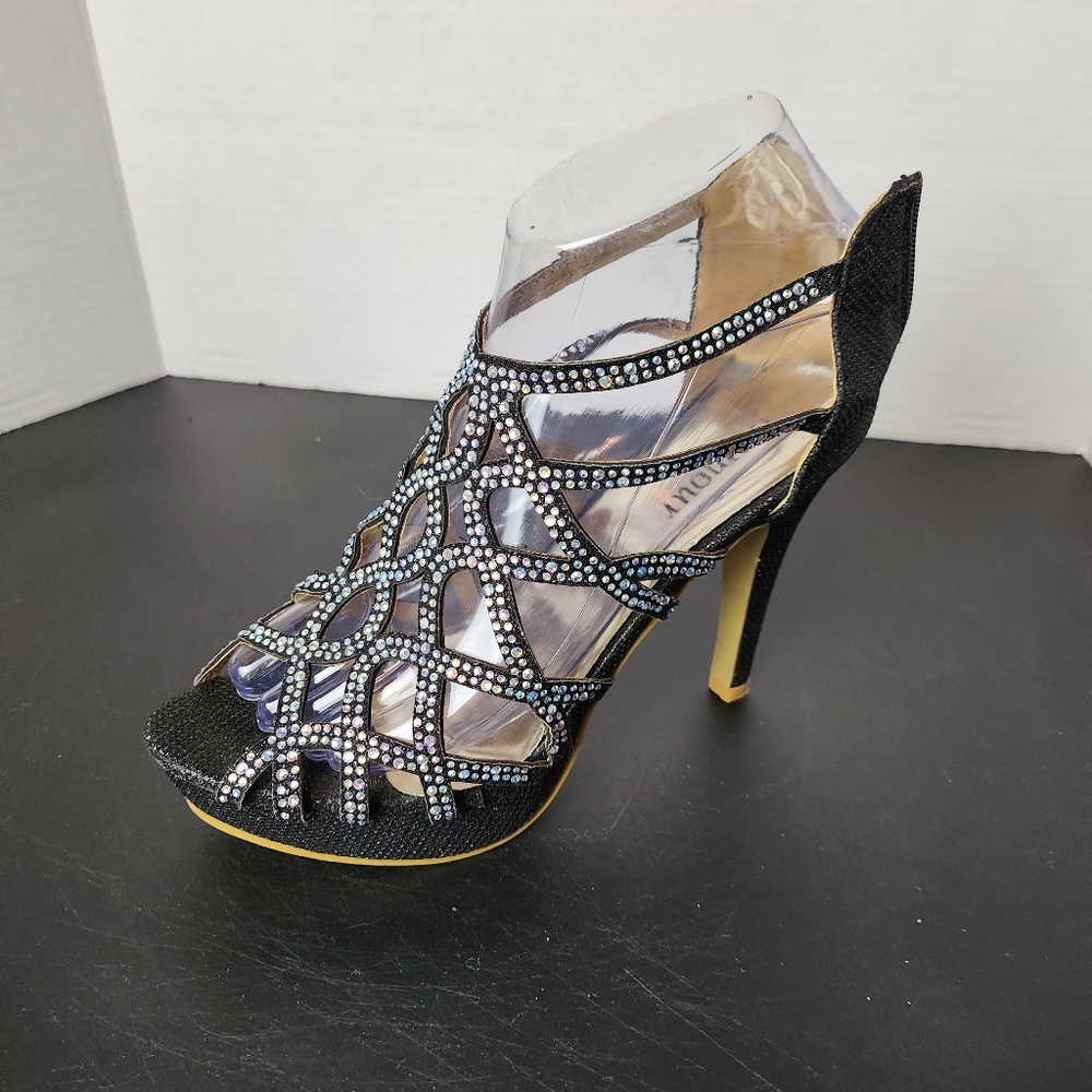 Rhinestone Sparkling Heels Sz 37 Bling Shoes L'Amour